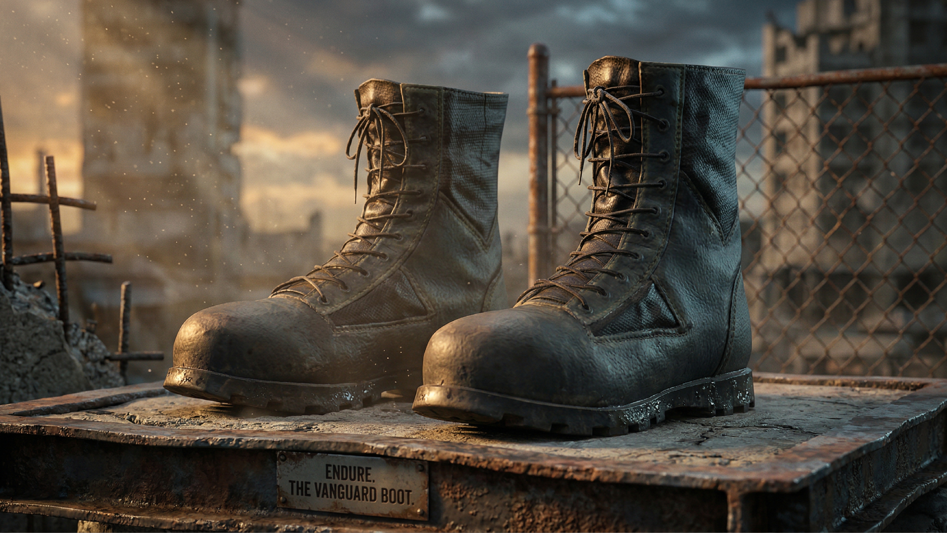 Distressed Lace Up Combat Boots with Rounded Toe and Rugged Mid Calf ...