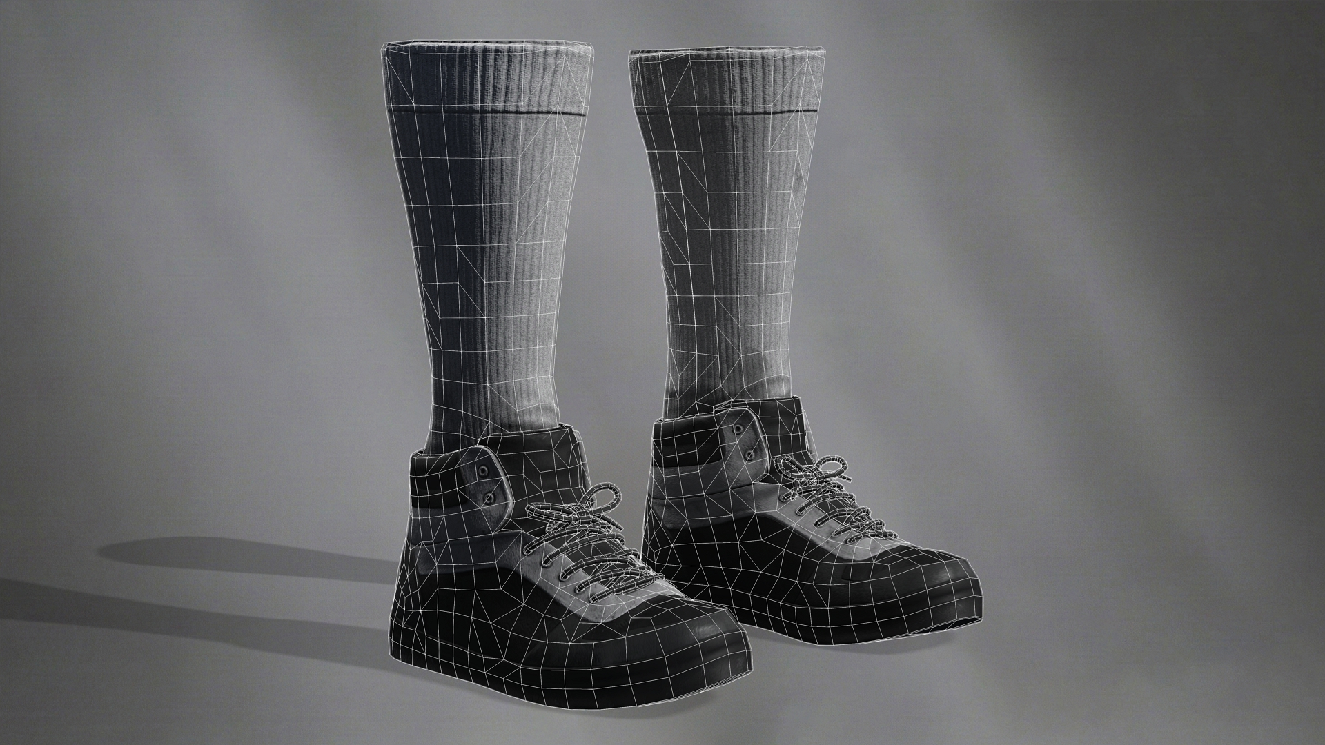 Two Tone High Top Utility Sneakers with Padded Collar and Minimal Urban ...