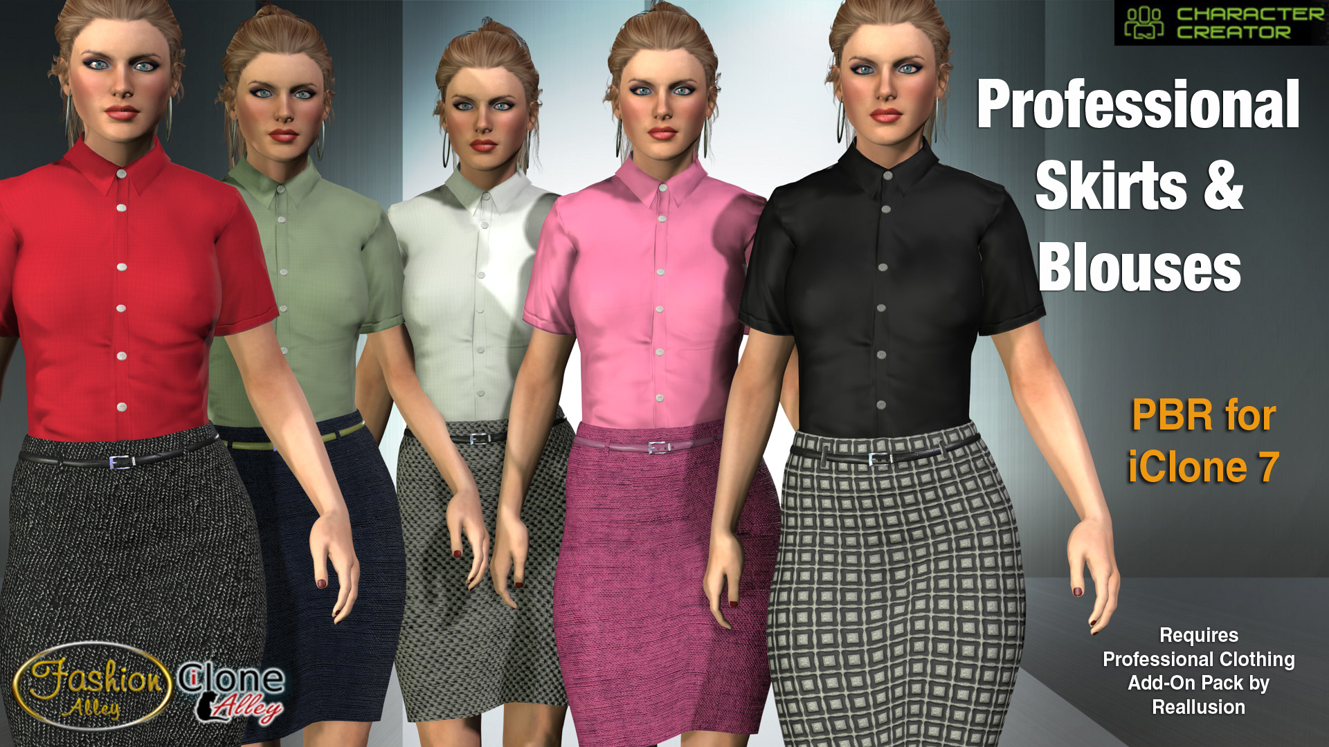 Professional Skirts & Blouses - Character Creator/outfit | iClone/actor |  iClone/outfit | Marketplace