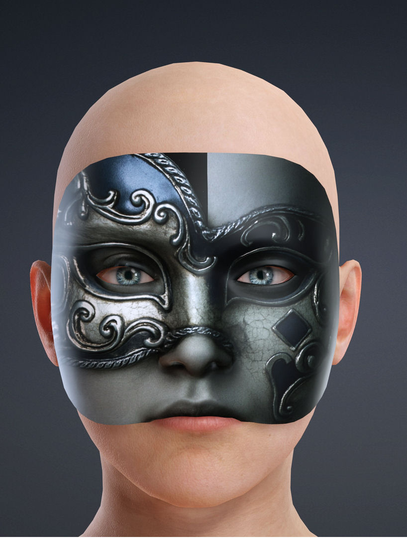 Venetian masks wearable as cloth