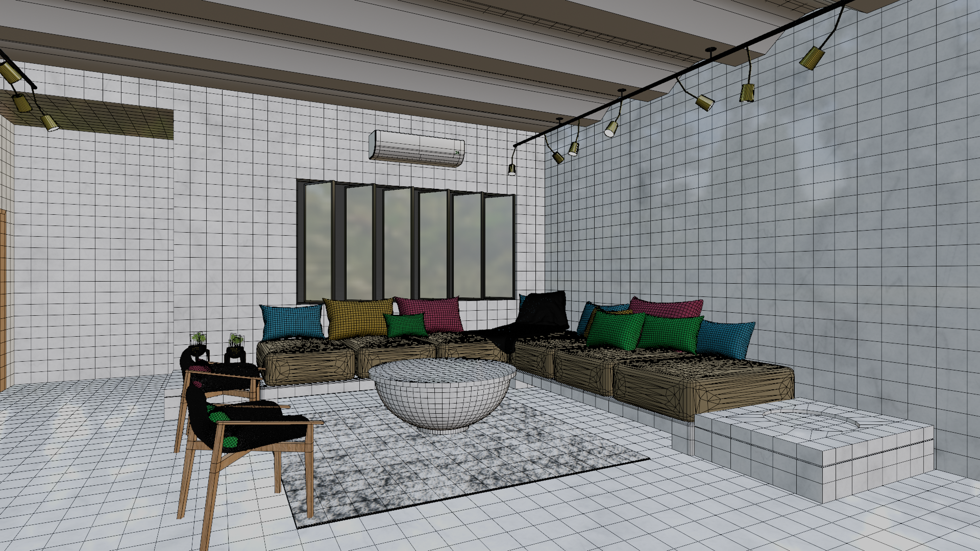 Modern Living Room 3D Model