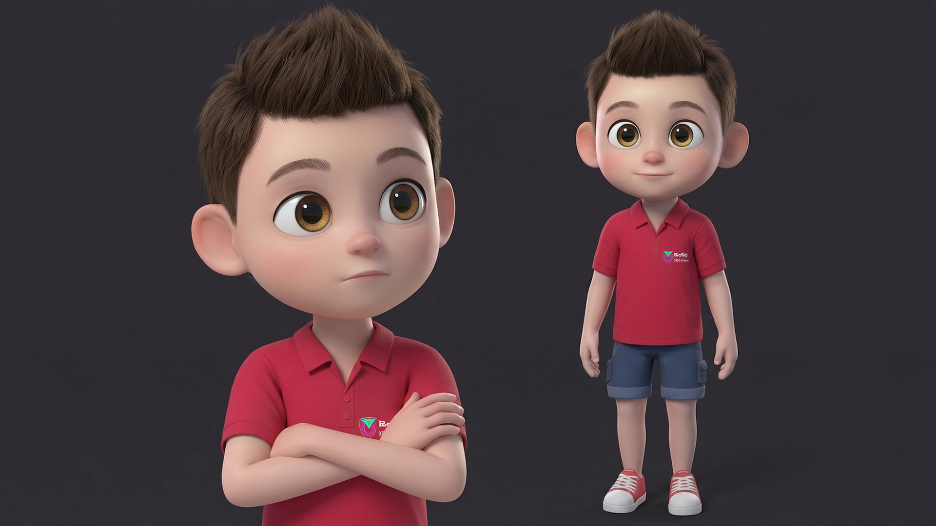 Stylized 3D Cartoon Boy Character