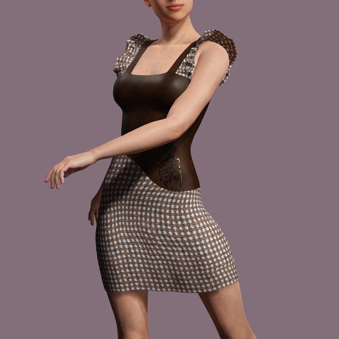 Horse Pattern Print Dress main image 1