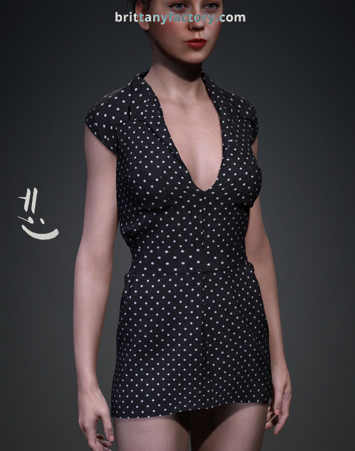 Dot Hi-Lo Top, Grey/black