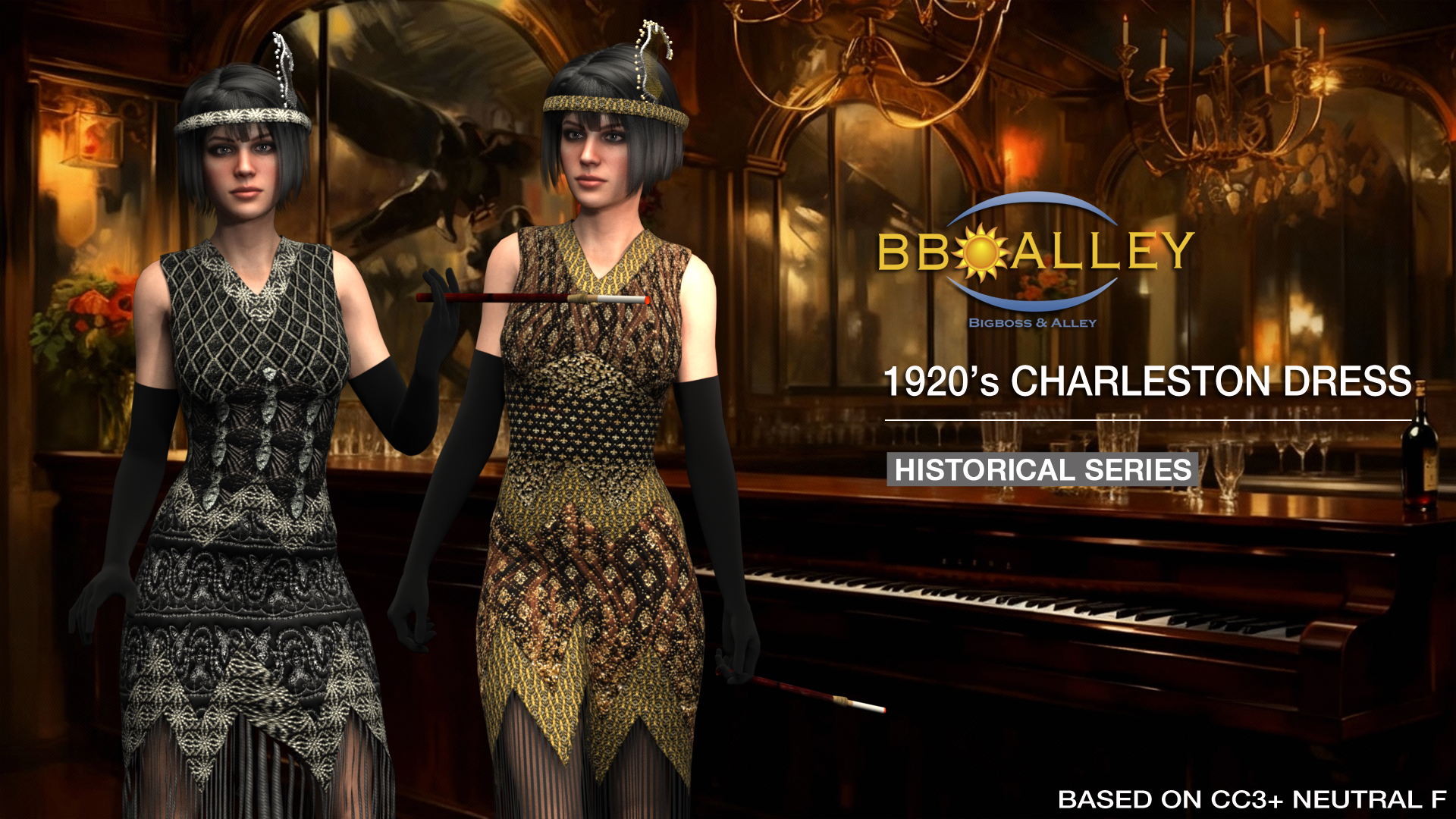 1920's Charleston Dress - Character Creator/accessory | Character Creator/ outfit | Marketplace