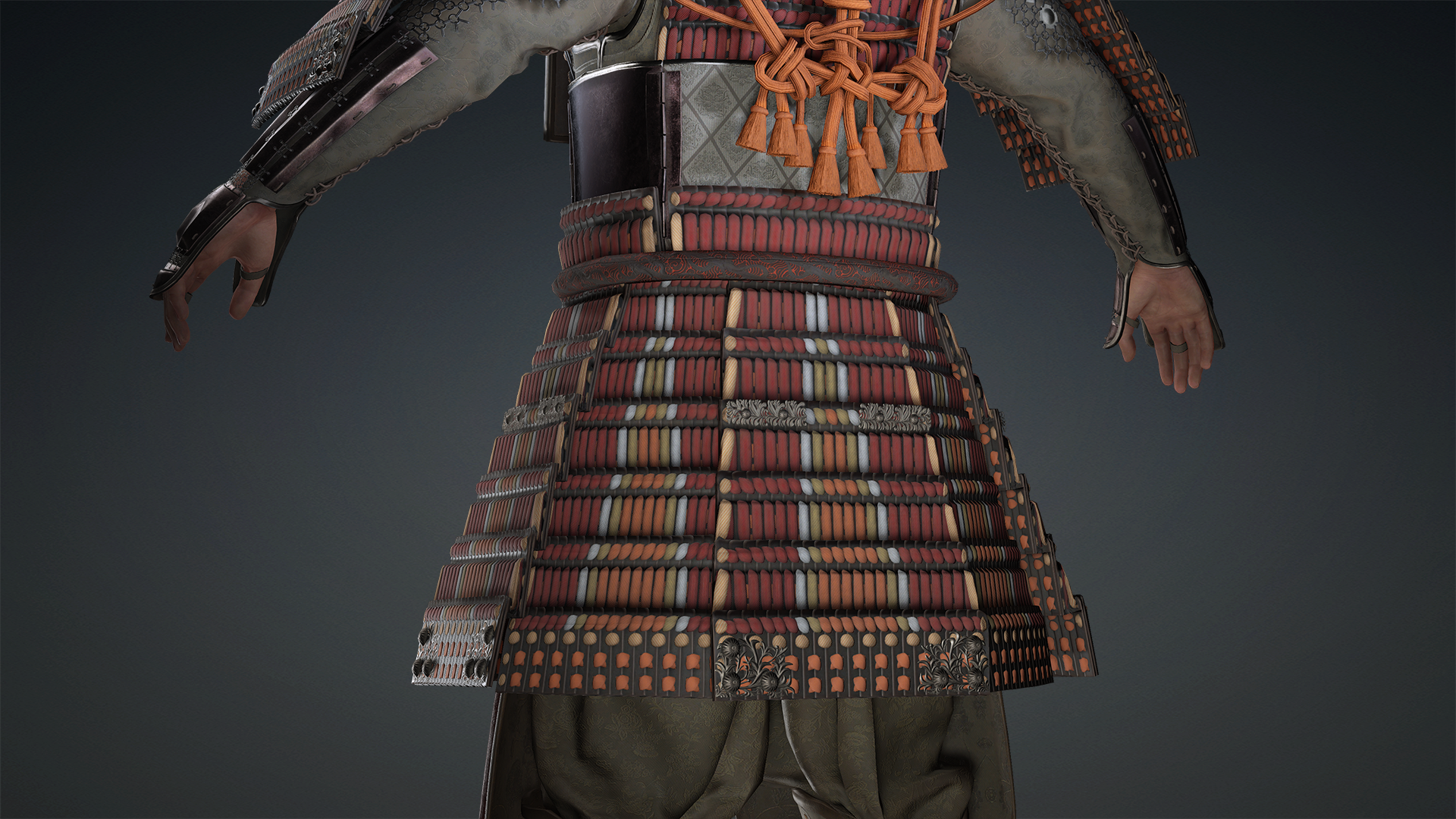 Animated Samurai Robe Red Japanese Samurai Outfit