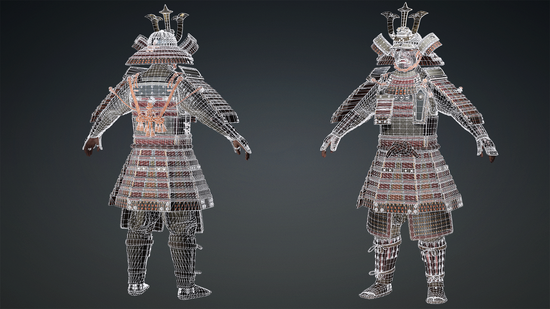 Animated Samurai Robe Red Japanese Samurai Outfit