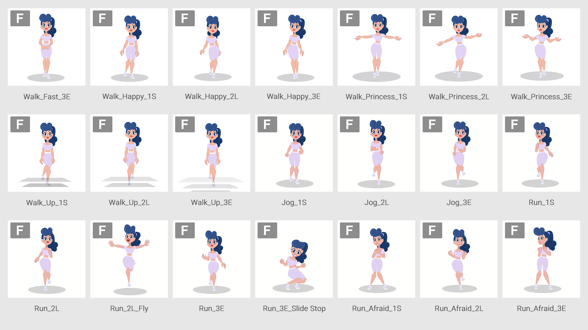 2D Act and Move for Female