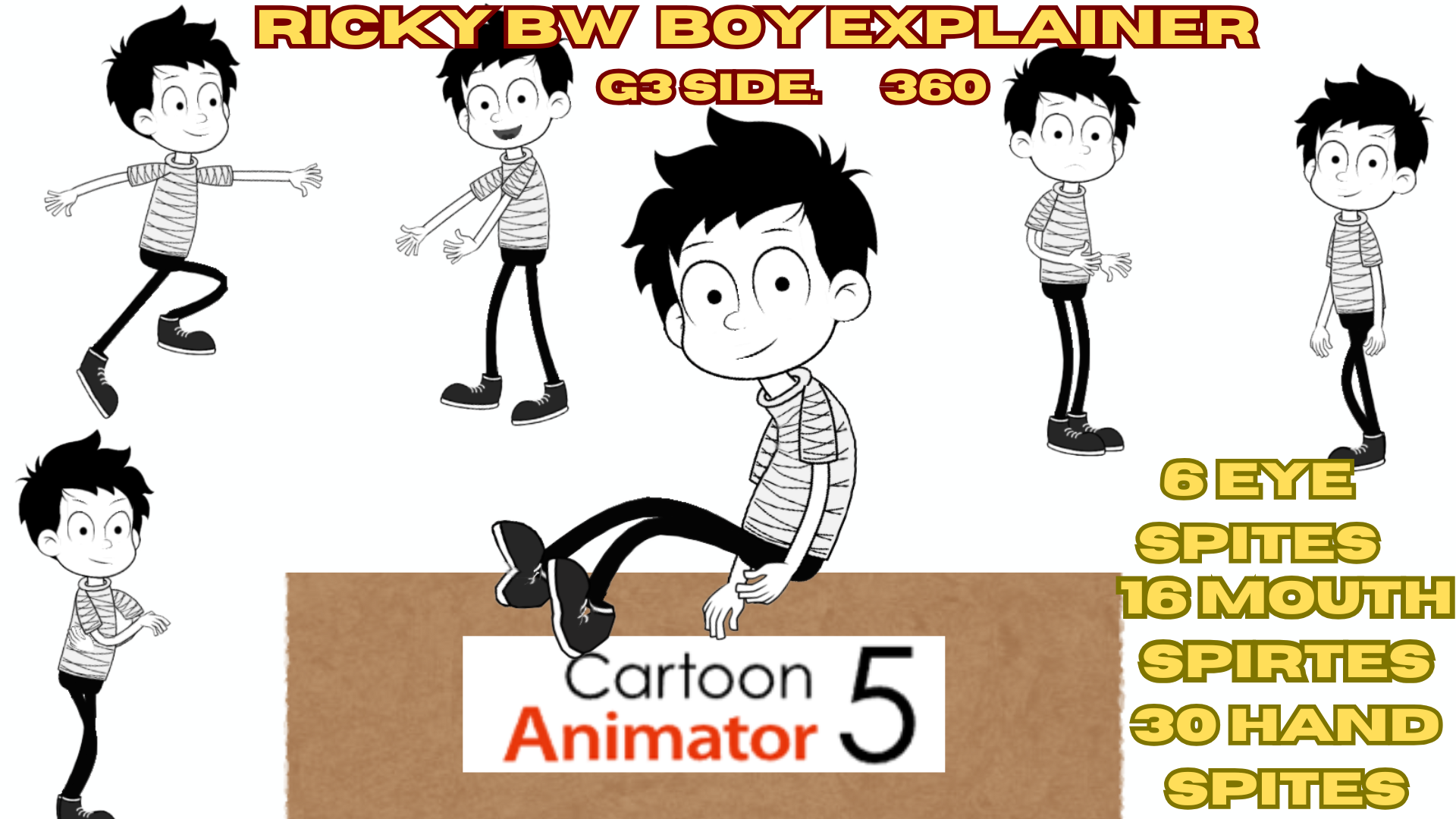 EXPLAINER BW BOY RICKY SIDE G3 360
