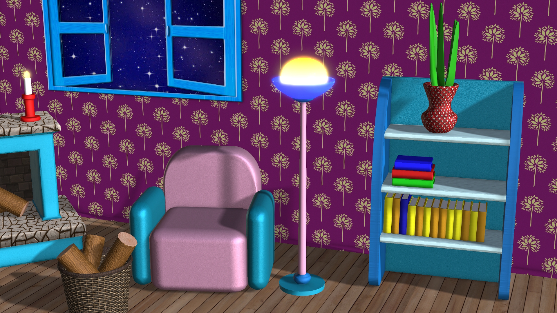 Cartoon living room