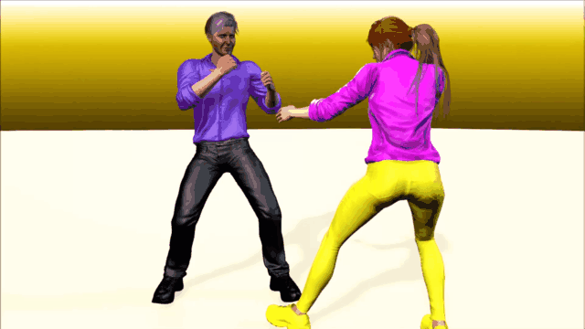 Male fighting motions
