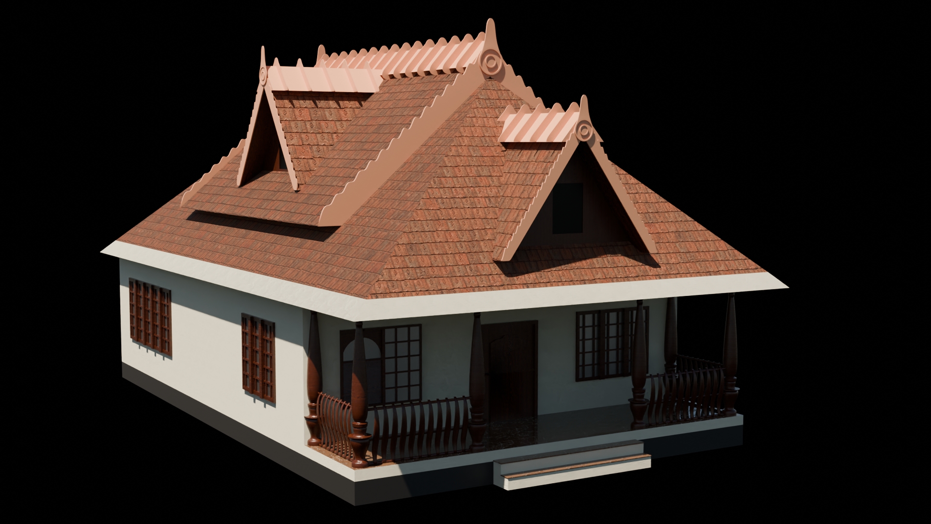 Traditional Thai-Inspired House 3D Model