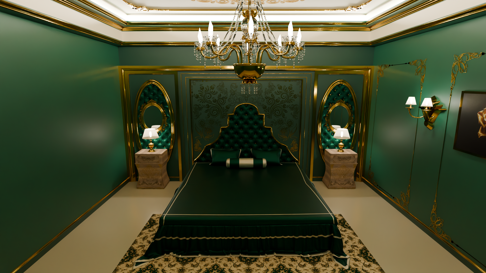 👑 Royal Classic Luxury Bedroom Room 🏛️