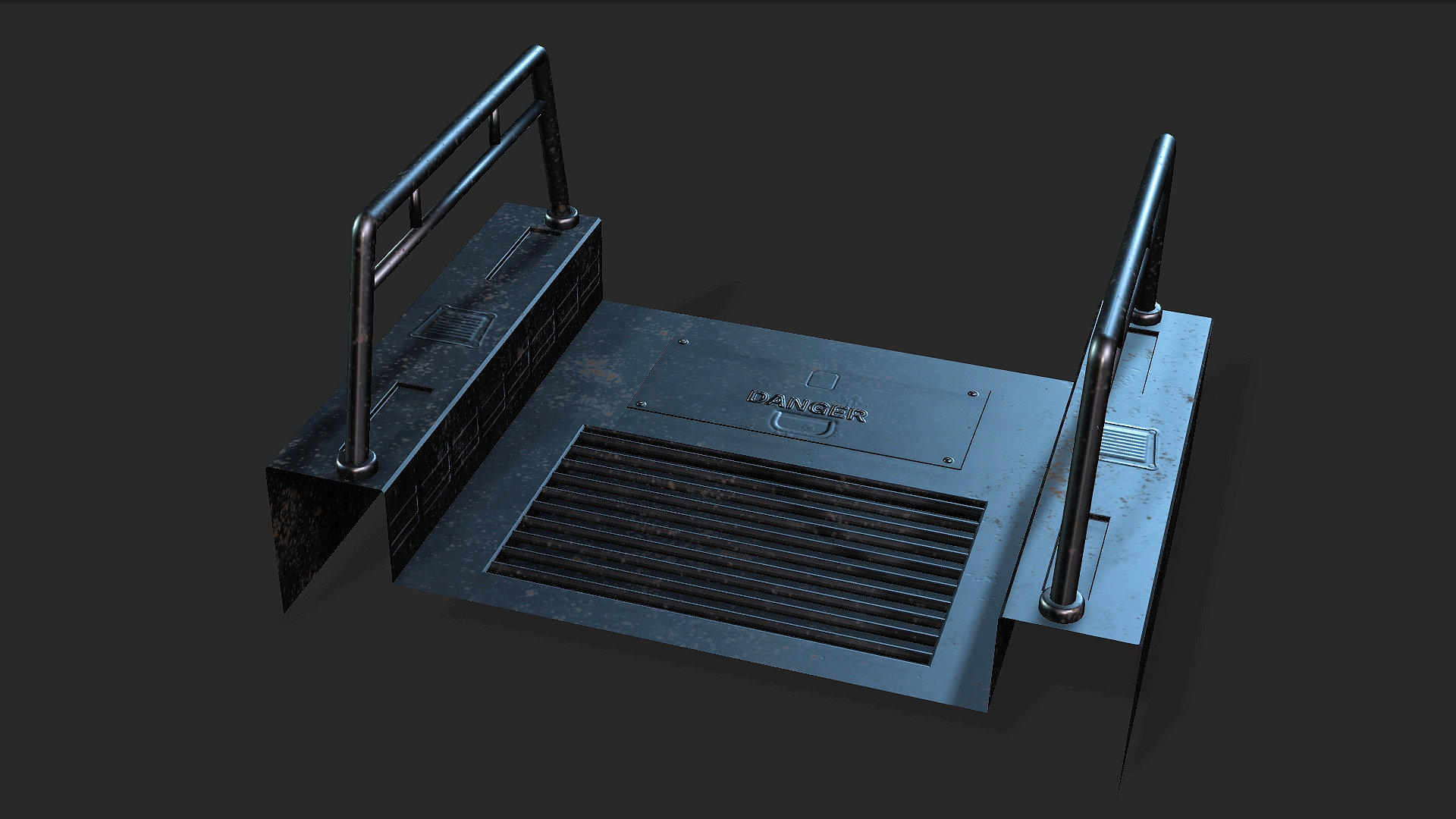 Grunge Railing Sci Fi Grunge Walkway Small Straight