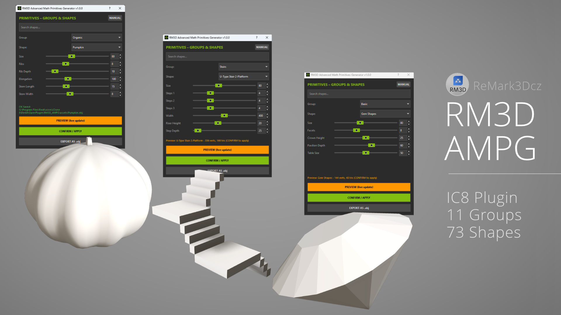 RM3D Advanced Math Primitives Generator