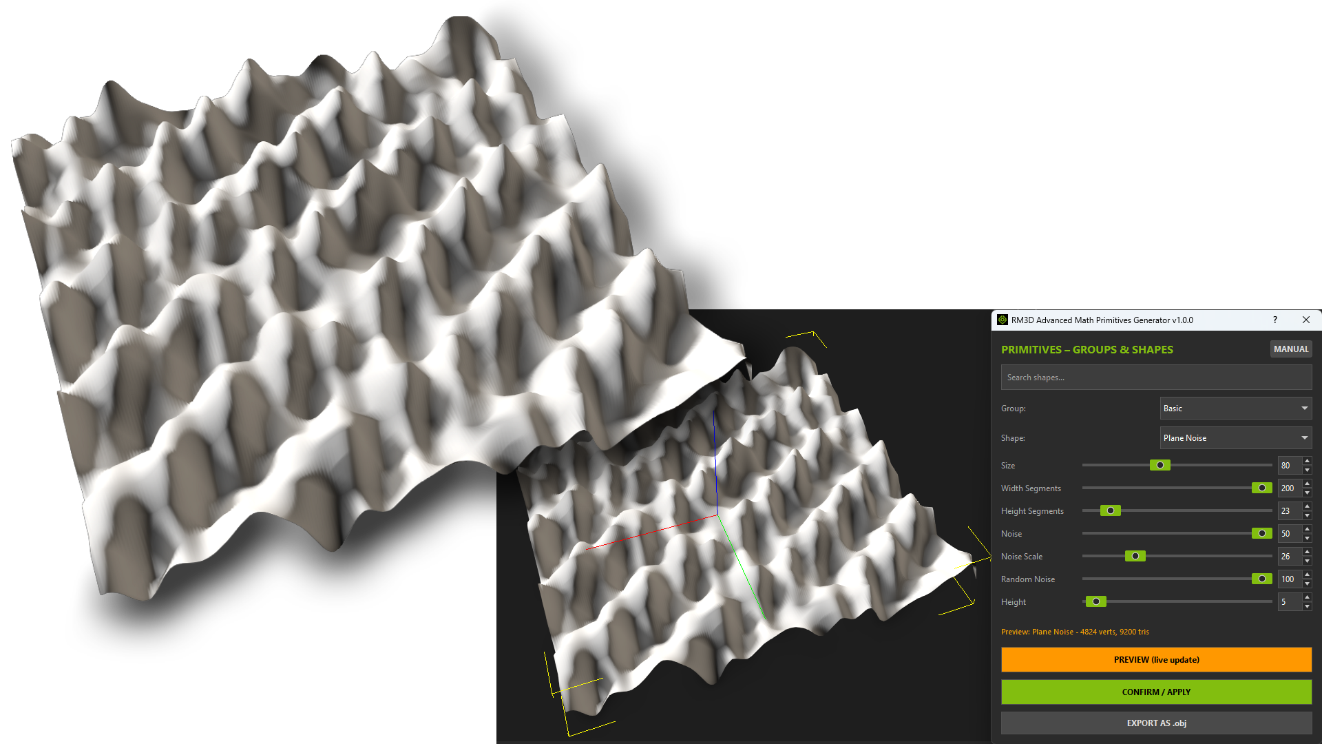 RM3D Advanced Math Primitives Generator